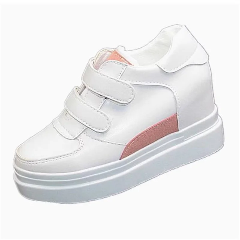 Woman Fashion White Hidden Wedge Shoes Platform Sneakers for Women Casual Shoes Vulcanized shoes 34-40