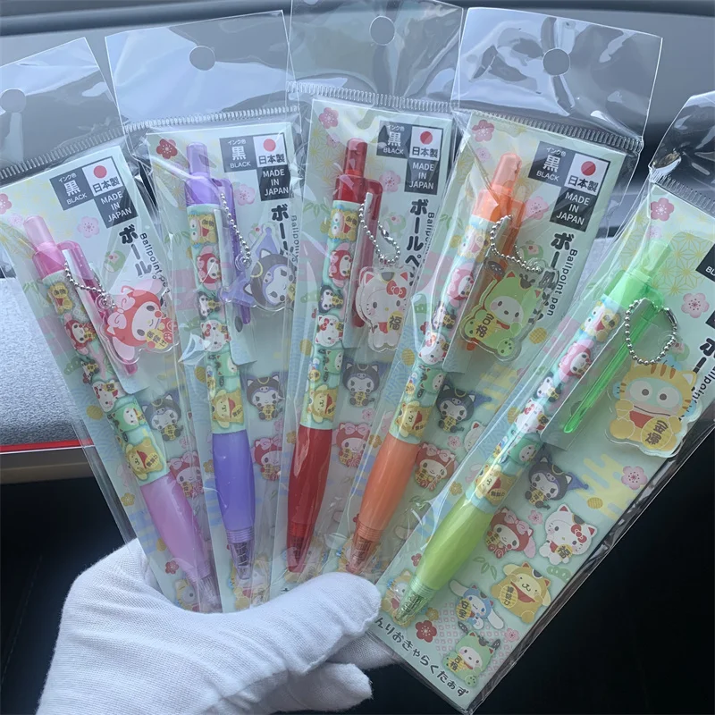 

Sanrio New Limited Melody Kuromi черная шариковая ручка Push Action Push с подвеской 0,5 мм студенческая гладкая ручка для подписи