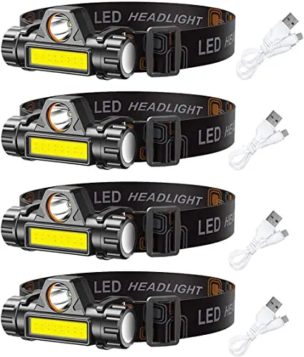 

Pocketman High Lumens Q5+COB LED Headlamp Waterproof Headlight USB Rechargeable Head Lamp for Camping Hiking Emergency Fishing