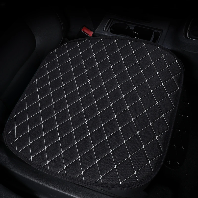 New Linen Car Seat Cushion Car Front Seat Cushion, Seat Back Cushion Breathable and Comfortable, All Seasons Universal