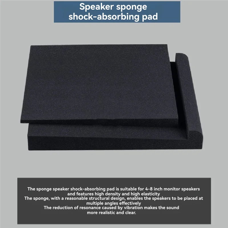 Y45A-スタジオモニター用フォームパッドスピーカー分離クッションスピーカースタンドとピアノルーム用の消音