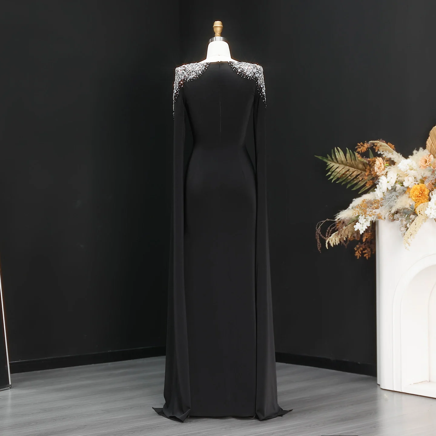 Sharon Said Elegantes Weißes Meerjungfrauenkleid Dubai Abendkleid Damen Hochzeitsfeier Umhangärmel Muslimische Formelle Kleider SF280 Maßanfertigung – Detail 23