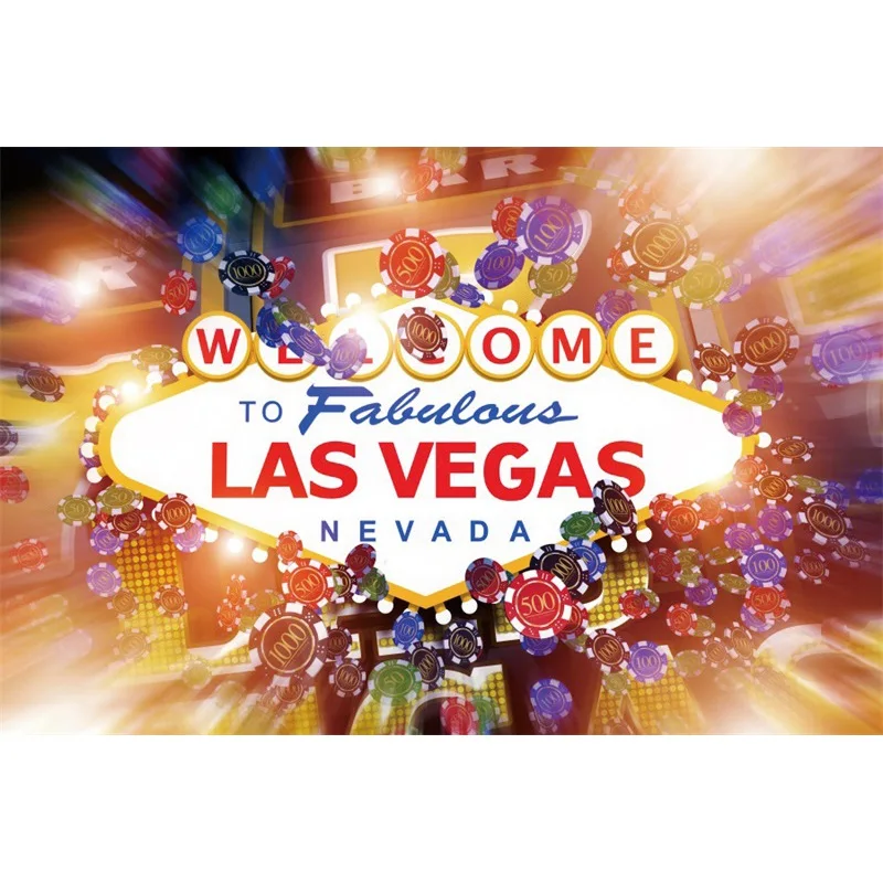Las Vegas Theme Background City Night Scenes Casino Entrance Birthday Party Decoration Supplies Banner Photo Studio Vinyl Props