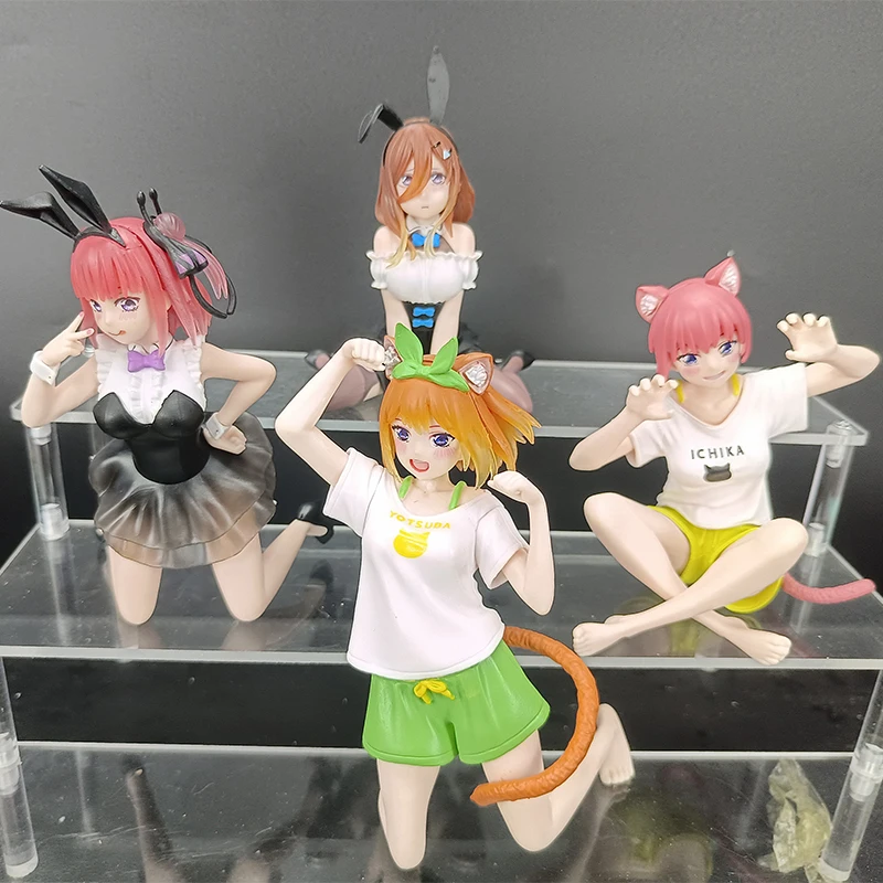 

12cm Anime Cute Cat Nakano Yotsuba Ichika Nino Figurine The Quintessential Quintuplets Figure Nakano Miku Bunny Figures PVC Toys