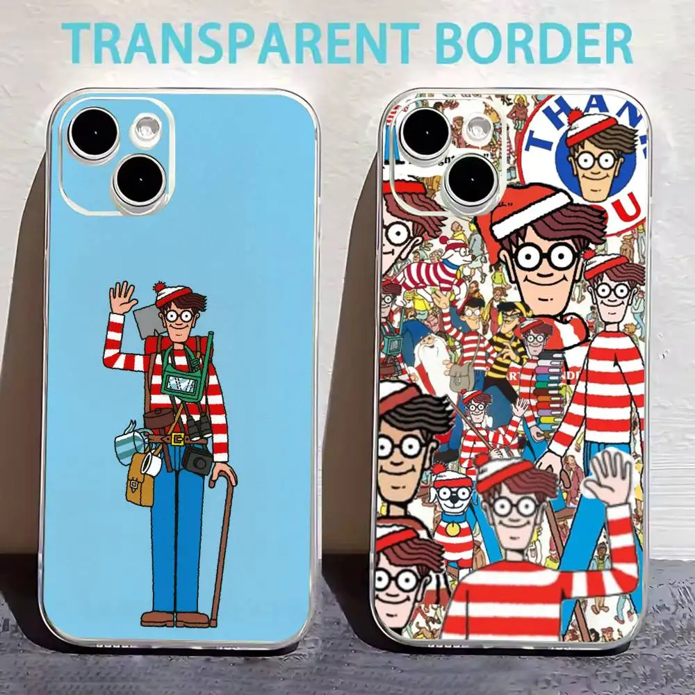

Game Wheres W-WallyS Waldo Phone Case For iPhone17,16,15,14,13,12,11 Plus,Pro Max Soft Transparent Cover