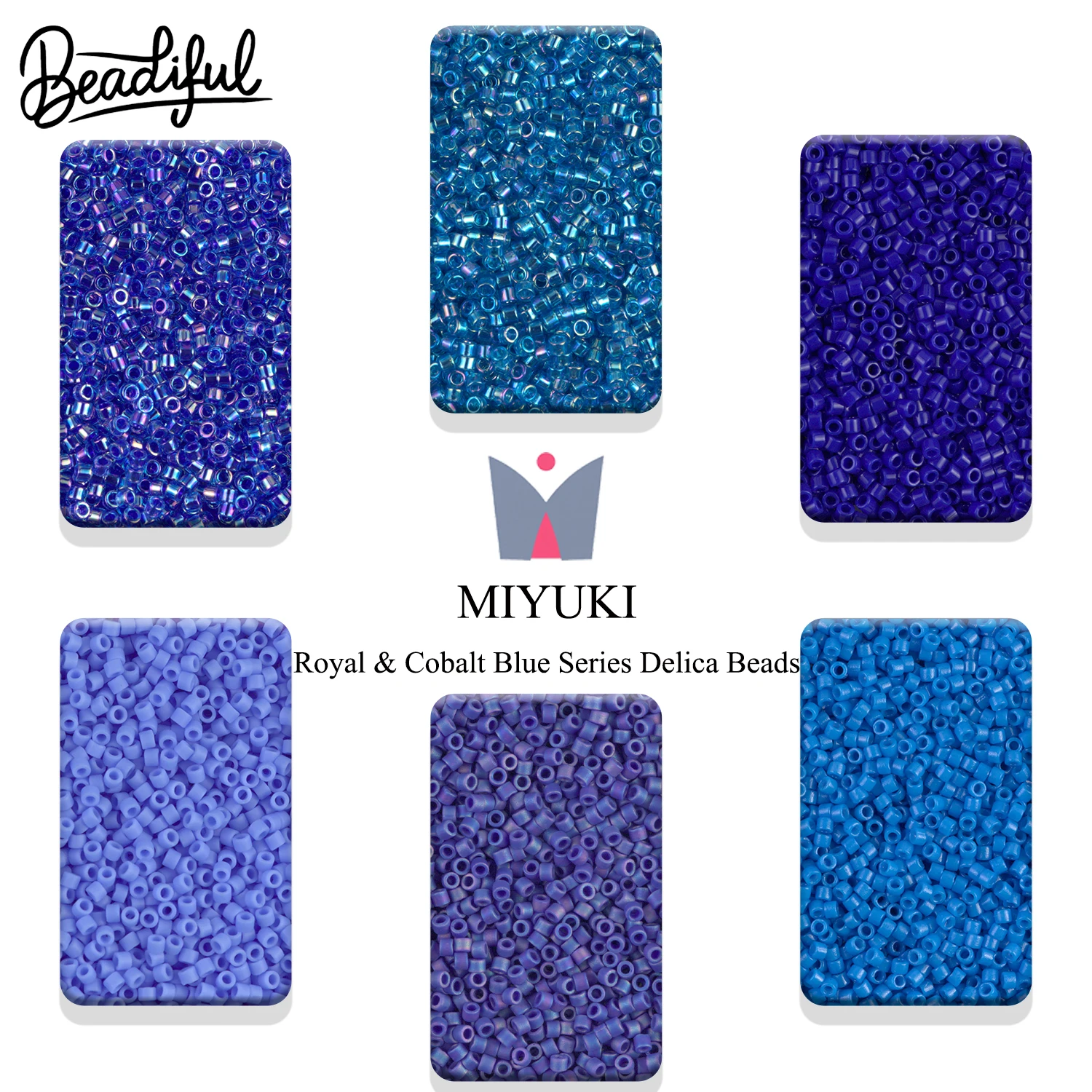 BEADIFUL 10g/2000pcs MIYUKI DELICA BEADS 11/0 - Royal Cobalt Blue Series Japan Glass Seed Beads for DIY Jewelry Crafting