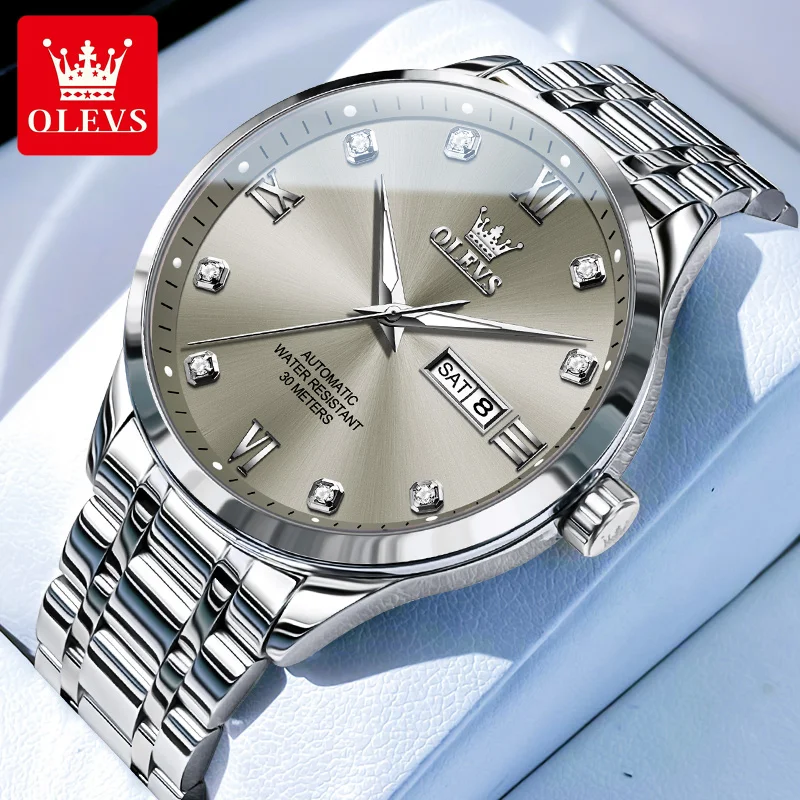 OLEVS 9946 Luxury Men\'s Watch Classic Brand Automatic Mechanical Watch High Quality Diamond Waterproof Luminous Date Men Watch