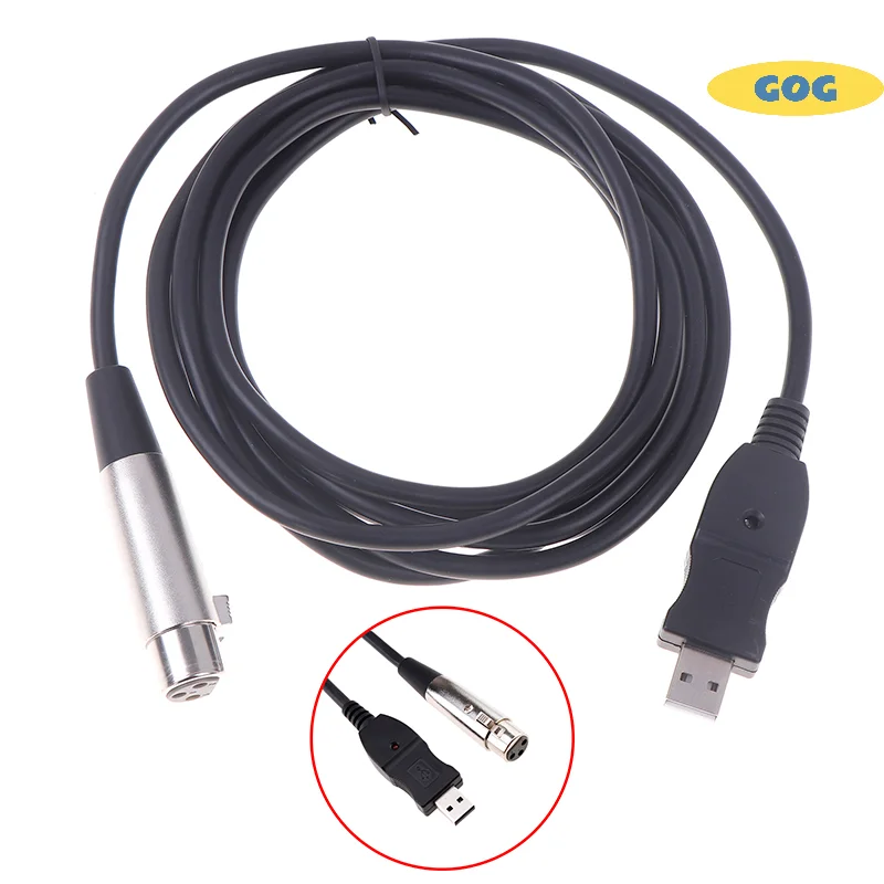 1PCS USB Microphone Cable  Microphone Cable Computer USB To XLR Microphone Connect Computer Cable Audio Cable Adapter