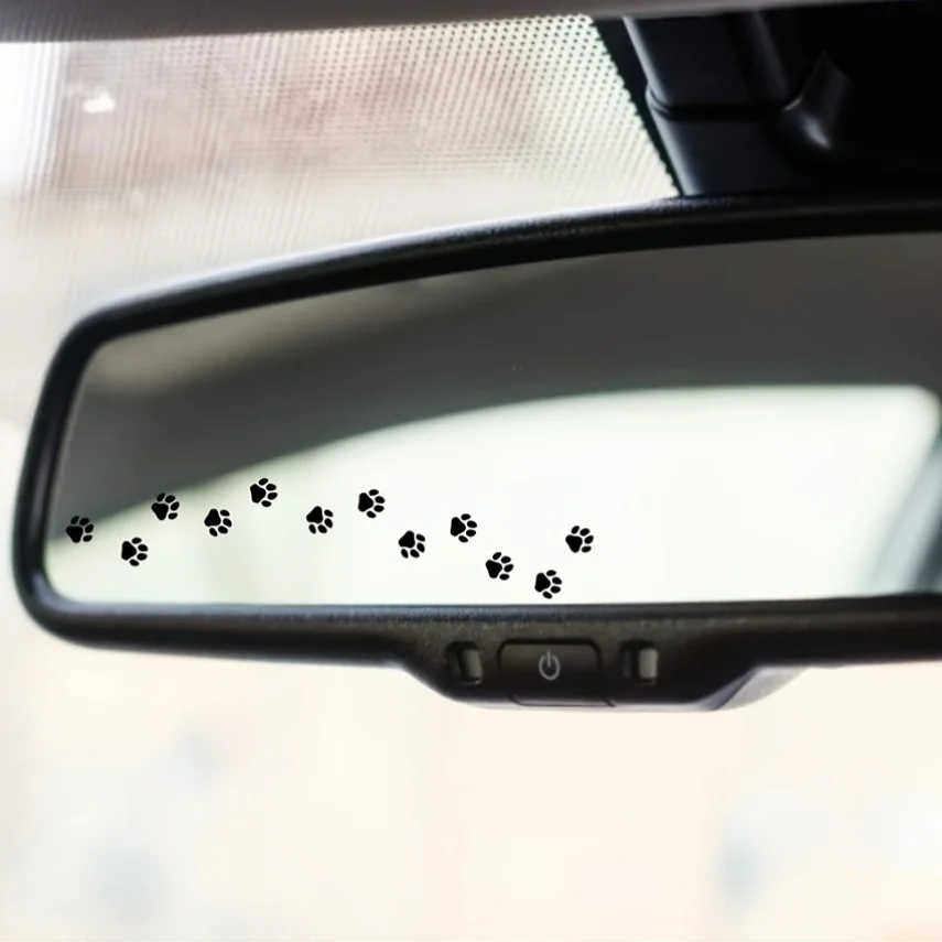 AliExpress 2PCS/SET "Playful Pet Paw Prints Sticker – Great for Car Rearview Mirrors, Travel Mugs, Lockers, Guitar Cases for a Fun Vibe"
