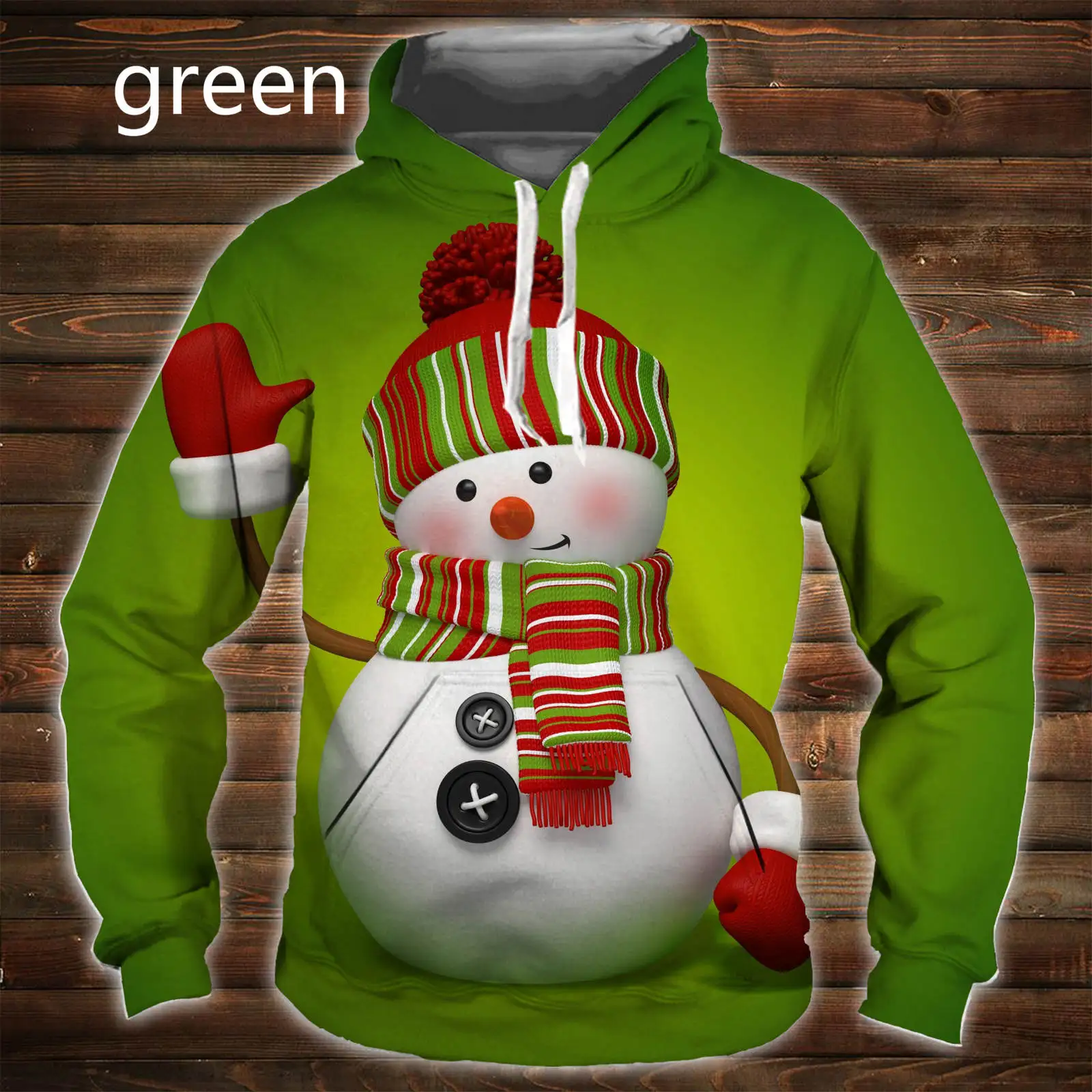 Newest Fashion Christmas 3d Hoodie Santa Claus/snowman Funny Printed Pullover Hip Hop Animal Casual Sweatshirt