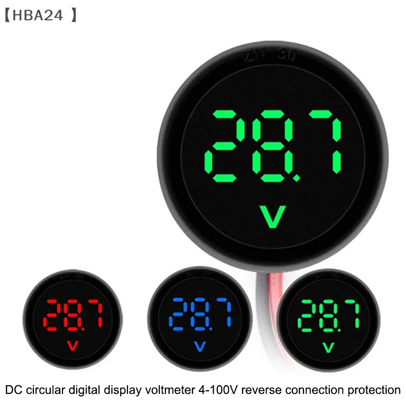 Waterproof Voltmeter DC 4-100V LED Digital Display DC Digital Car Voltage Current Meter Volt Detector Tester Monitor Pane