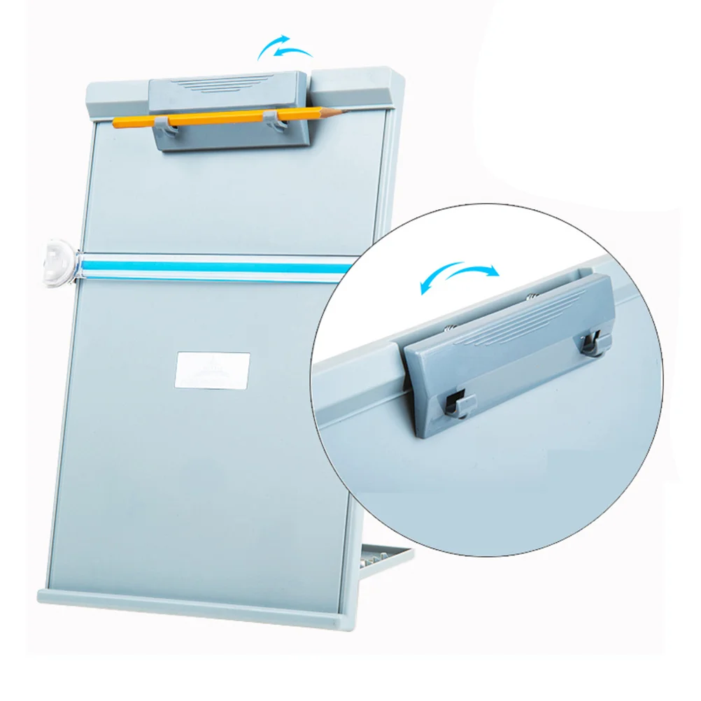 

Light Grey Foldable Desktop Book Stand Adjustable Reading Rack Document Holder for Students Cooking Reading Shelf Book Holder