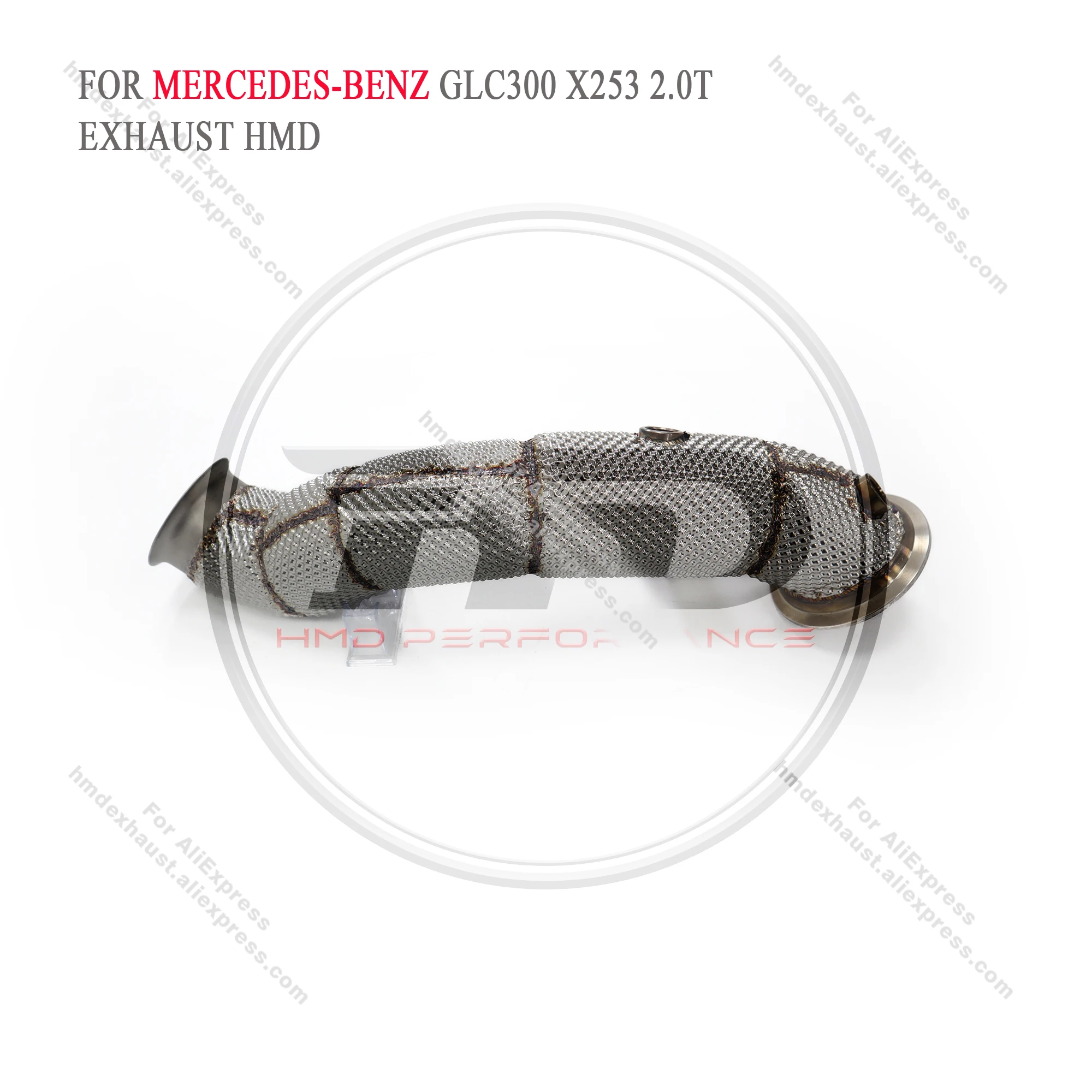 HMD Exhaust System High Flow Performance Downpipe for Mercedes Benz GLC300 X253 2.0T With Heat Shield Racing Pipe