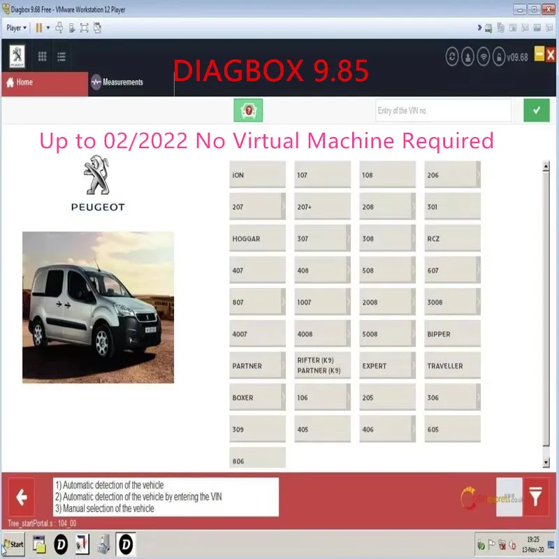 NEWEST DIAGBOX 9.85 Car Diagnostic Tool for Citroen Peugeot Up to 02/2022 No Virtual Machine Required Compatible with Windows OS