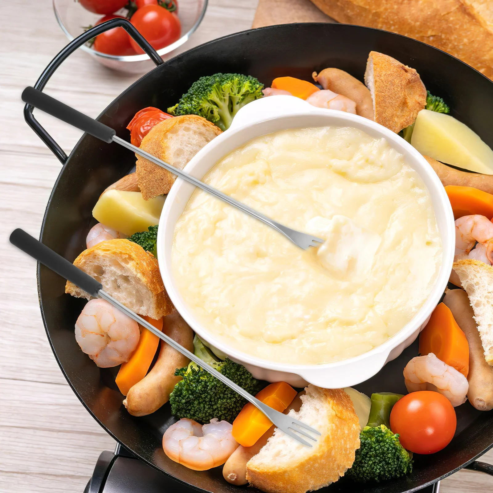 

12Pcs Chocolate Fondue Forks Stainless Steel Long Handle Fruit Forks for Cheese Hot Pot Dessert Eating Kitchen Dipping Tools