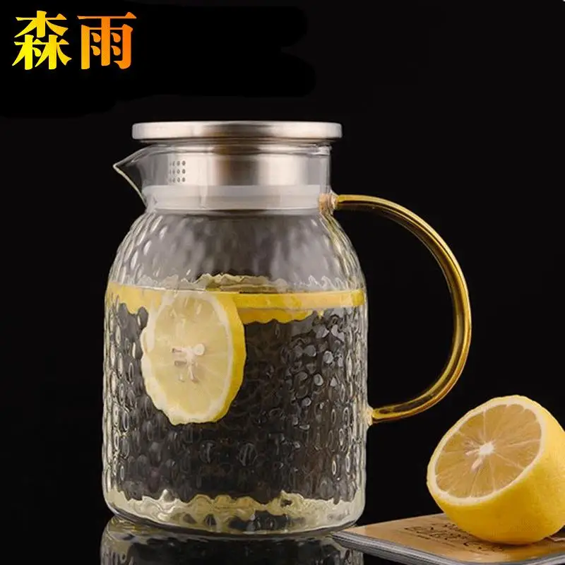 large-capacity-hammered-pattern-high-borosilicate-glass-water-kettle-transparent-cold-brew-tea-pot-high-temperature-resistant
