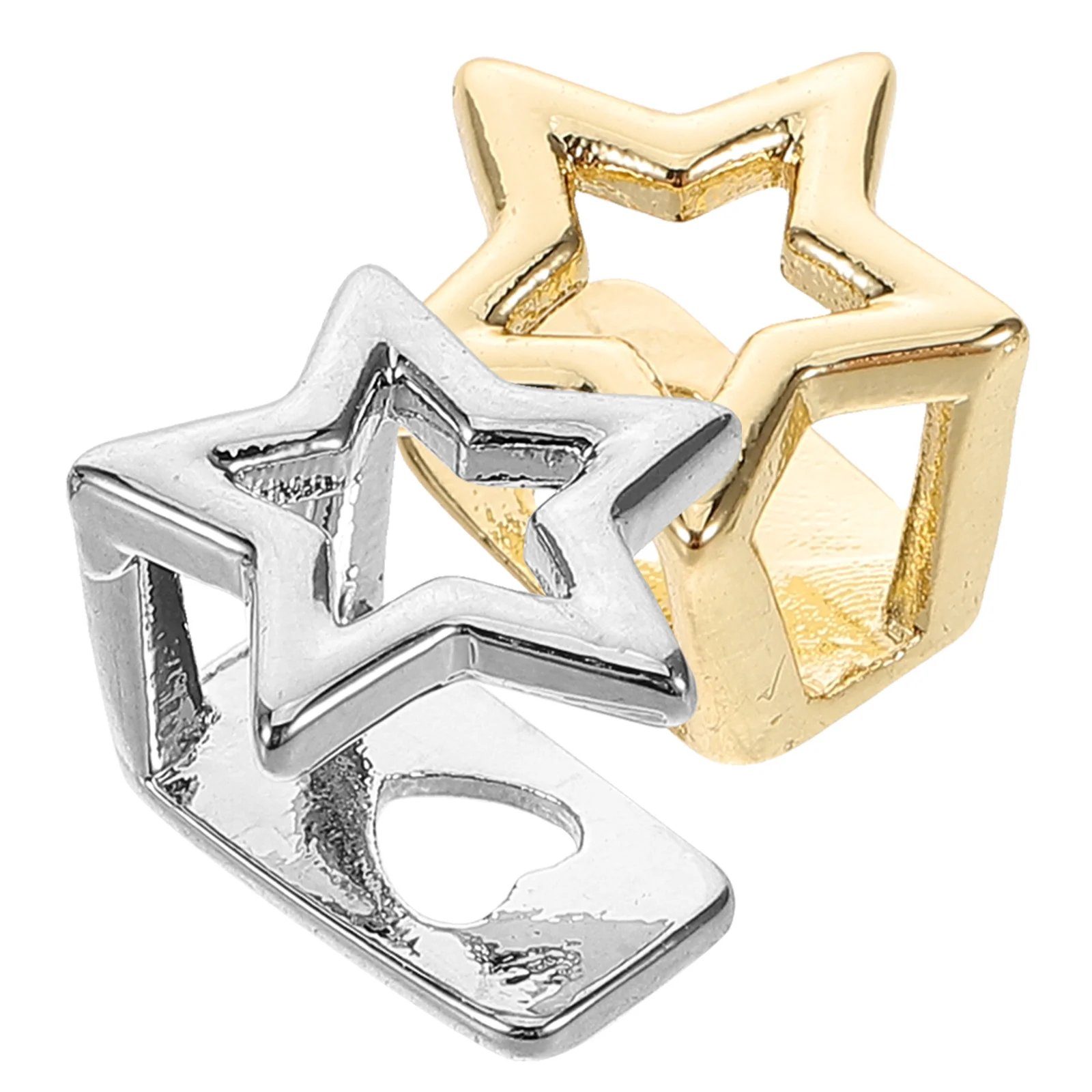 

2pcs Star Teeth Grills Punk Hip Hop Metal Tooth Caps Removable For Men Women Halloween Party Photo Prop Accessory Fashion