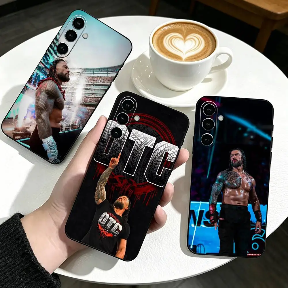 Funda de teléfono R-Roman Reigns para Samsung Galaxy A73,A72,A71,A70,A53,A52,A51, otros, funda negra suave