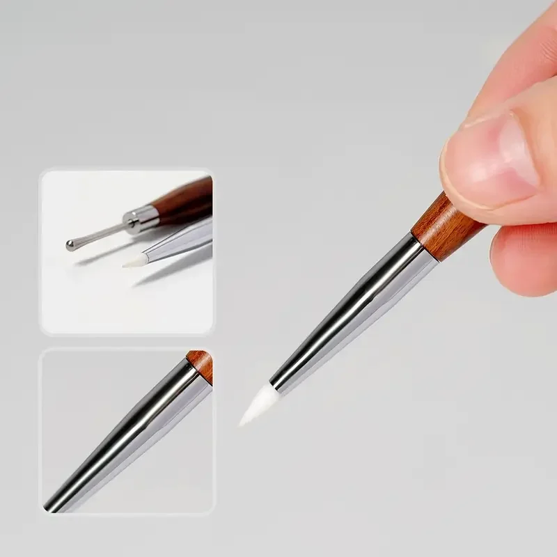 1/2 stuks dubbele kop nagel gel pen siliconen druk pen bloem schilderij borstel manicure tip verlenging acryl bouwer accessoire staaf