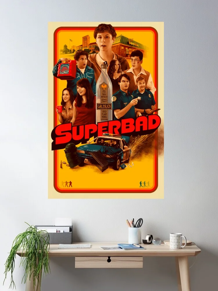 4Style Superbad Movie Print Canvas Poster, Living Room Decor, Home Wall Picture