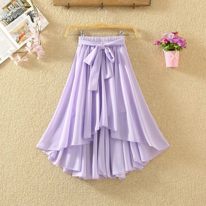 2025 nuevas faldas de gasa de verano falda Midi de verano falda