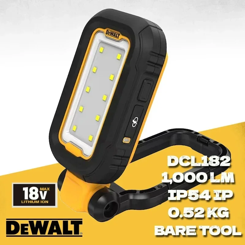 DEWALT DCL182 Rechargeable LED Task Light Jobsite USB-C Rechargeable 1000 Lumens IP54 Dust and Water Protection LED Work Light