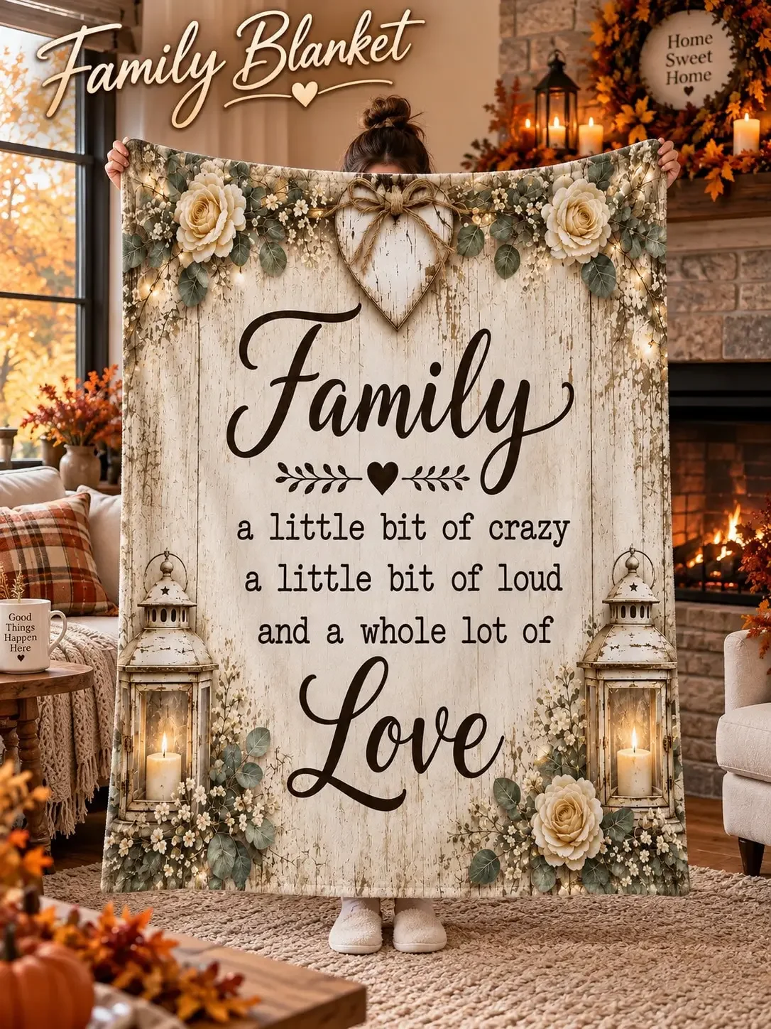 Love Quote Flannel Blankets & Throws Gift Blanket for Holiday Gift Recipient Thanksgiving Christmas Anniversary Birthday Home De