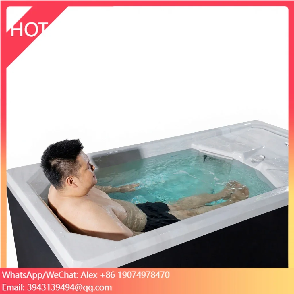 

New Design European-Style Acrylic Ice Bath For One Person For Fitness Recovery Cold Bathtub With Balboa Control System Heat Pump