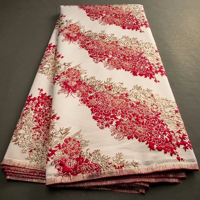 Luxury African Organza Lace Fabric 2025 High Quality Nigerian Damask Jacquard Embroidery Tulle Fabric For Party Dress Wedding