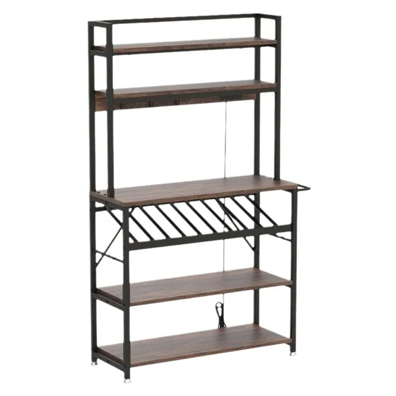 Kitchen rack floor-to-ceiling multi-layer microwave oven storage rack No punching seasoning supplies Vegetable basket storage ra