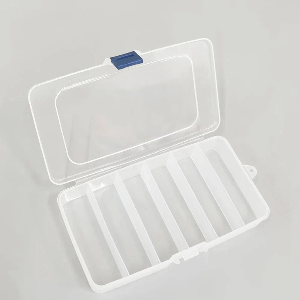 5/6-grid Durable Hair Clips Storage Box Clear Plastic Jewelry Organizer Household Travel Dust Proof Supplies With Dust Proof Lid