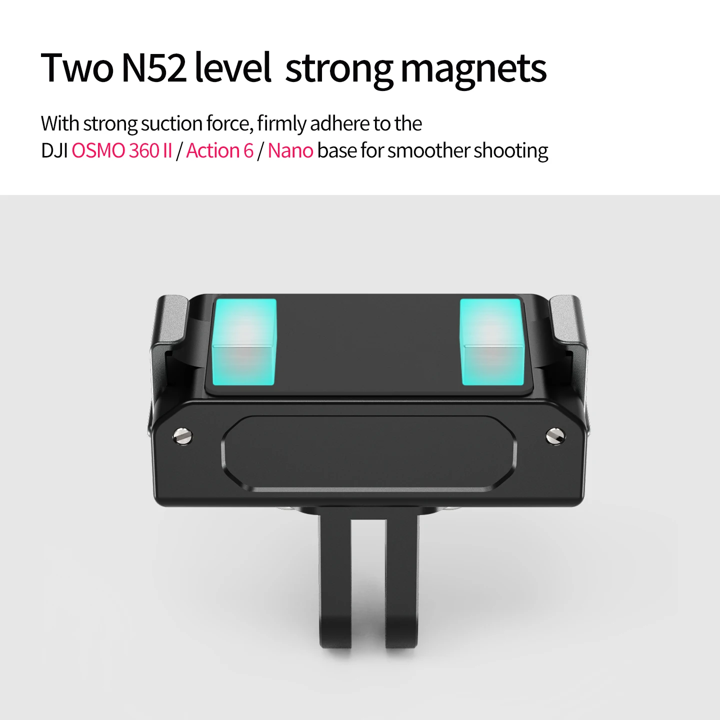 Doppelklaue Magnetischer Schnellwechsel-Adapter für DJI Osmo Nano Action 6 Kamerahalterung Aluminiumlegierung Outdoor-Reise-Vlog-Halterung – Detail 7
