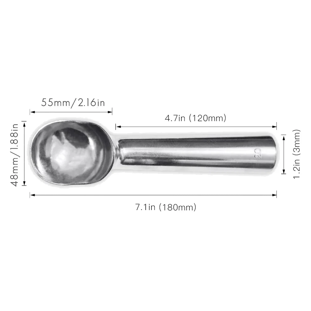 Nonstick Anti-Freeze Aluminum Ice Cream Scoop,2 Oz Aluminum Ice Cream Spoon, Ice Cream Ball Digger Spoon,3 Pack,Silver