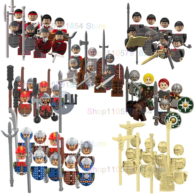 Medieval Knight Castle Warrior Castle Military Building Blocks Warrior Guard Soldier Figures Accessory Bricks Toy Christma