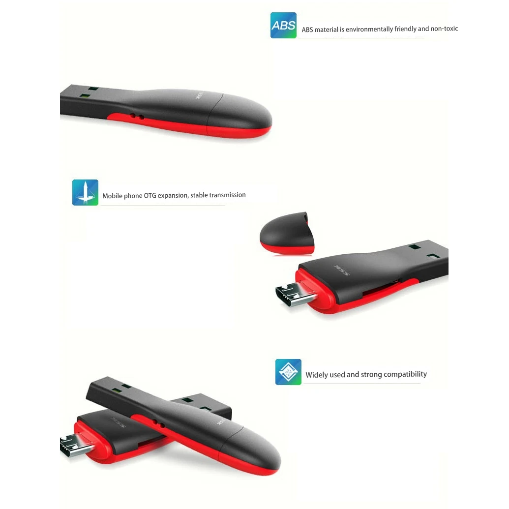 

Upgraded SSK SCRS600 Plug and Play USB2.0 Micro-SD TF Dual Purpose Card Reader