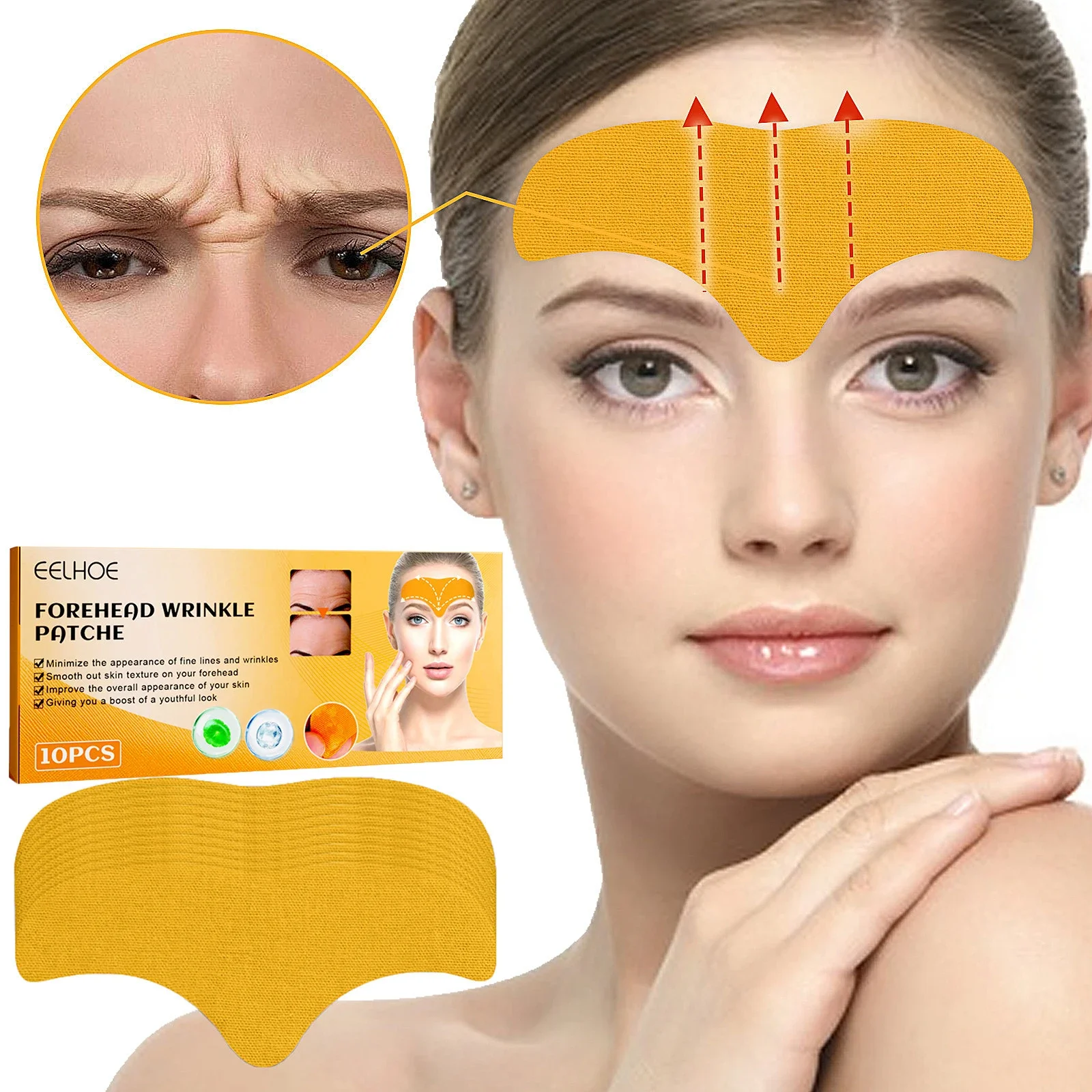 Portable Facial Lifting Strips 10pcs Ingredient Safety Anti Aging Patches Waterproof Elastic Breathable for Face Forehead Neck