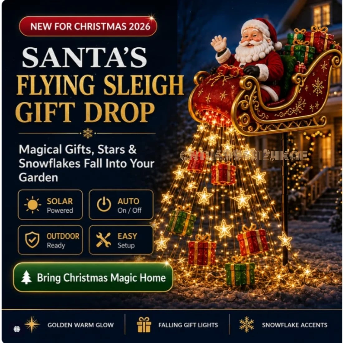 Christmas Snowman Magic Fountain Garden Light, Snowman Starlight Cascade, Christmas Snowman-Shaped Hanging Lamp Perfect image 4