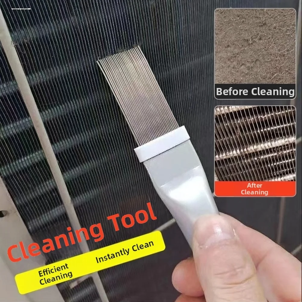 Stainless Steel For Condenser Fin Comb Tool for Straightening and Cleaning AC Fins Adjustable Density 9.8x5.5x0.1cm