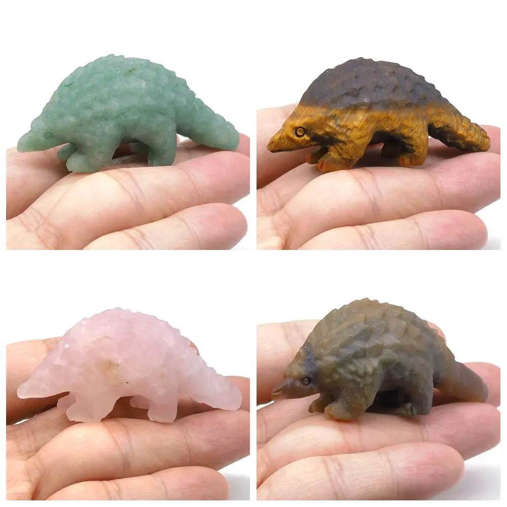 

Wholesale Various Natural Crystal Energy Stones Pangolin Statue Wild Animal Gemstone Carved Chakra Figurine Christmas Home Decor