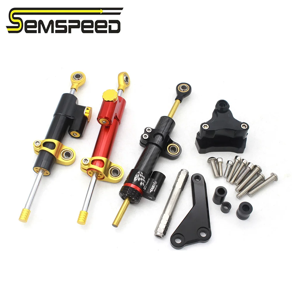 Semspeed Steering Damper Stabilizer Motorcycle Yamaha MT03 2018-2020 Shock Absorber Directional Damper Mount Bracket Support Kit