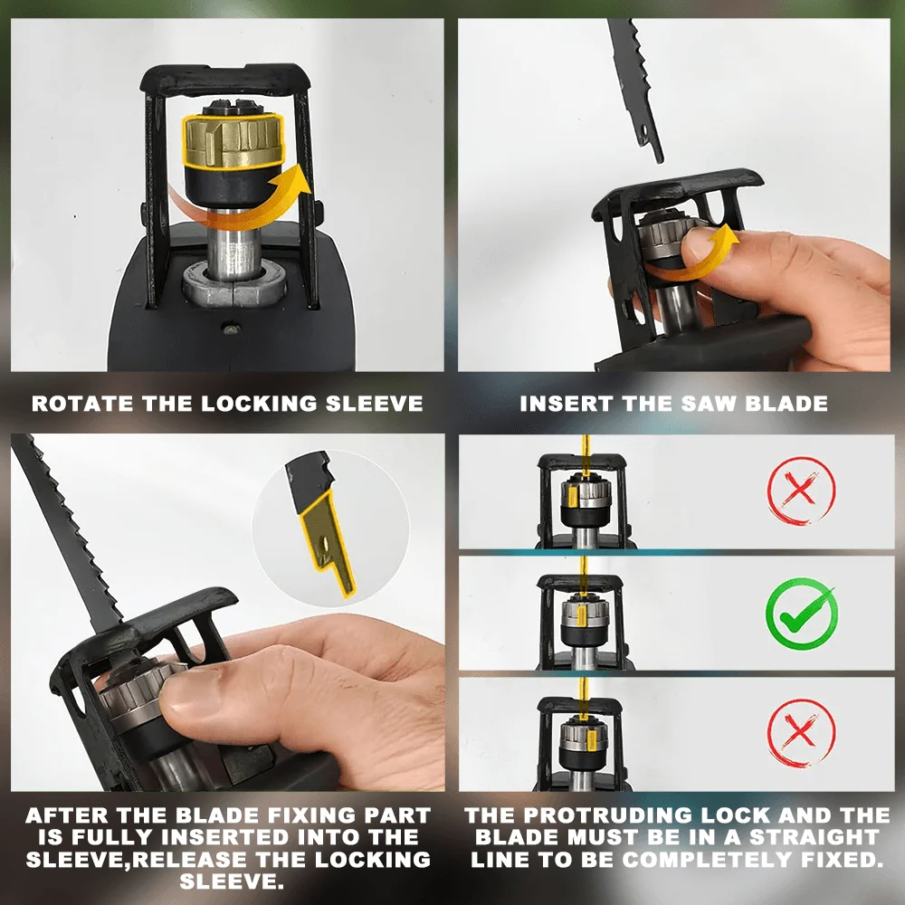 Brushless Reciprocating Saw Cordless Handheld Electric Saw Metal Wood Pipe Cutting Power Tool Fit Makita 18V Battery(No Battery)
