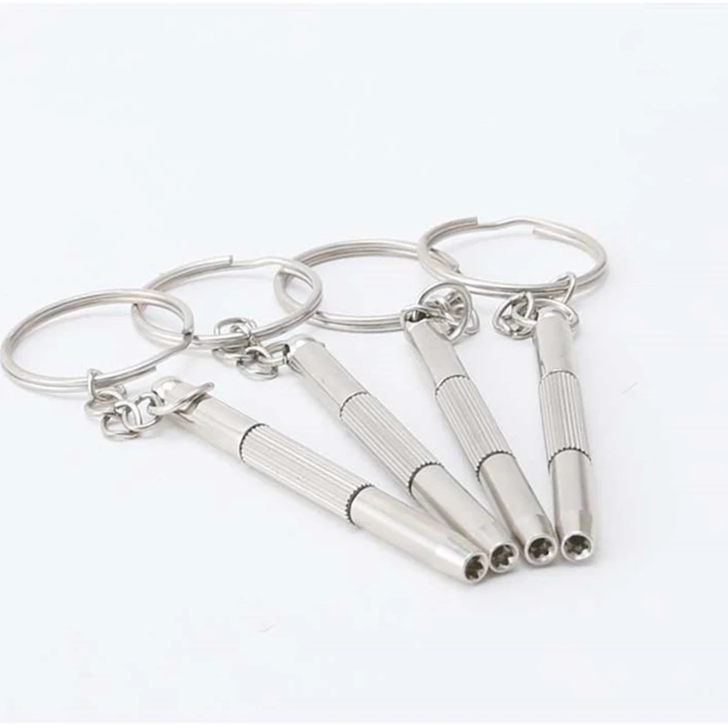 2Pcs 3 In 1 Mini Screwdriver Keychain Glasses Phone Watch Screw Repair Tool Household Hand Tool