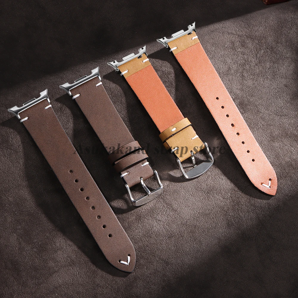 لساعة جالاكسي 8 الكلاسيكية 46 مللي متر رجال الأعمال سوار لساعة سامسونج جالاكسي 8 40 مللي متر 44 مللي متر حزام الساعات الجلدية البني حزام الساعات #4