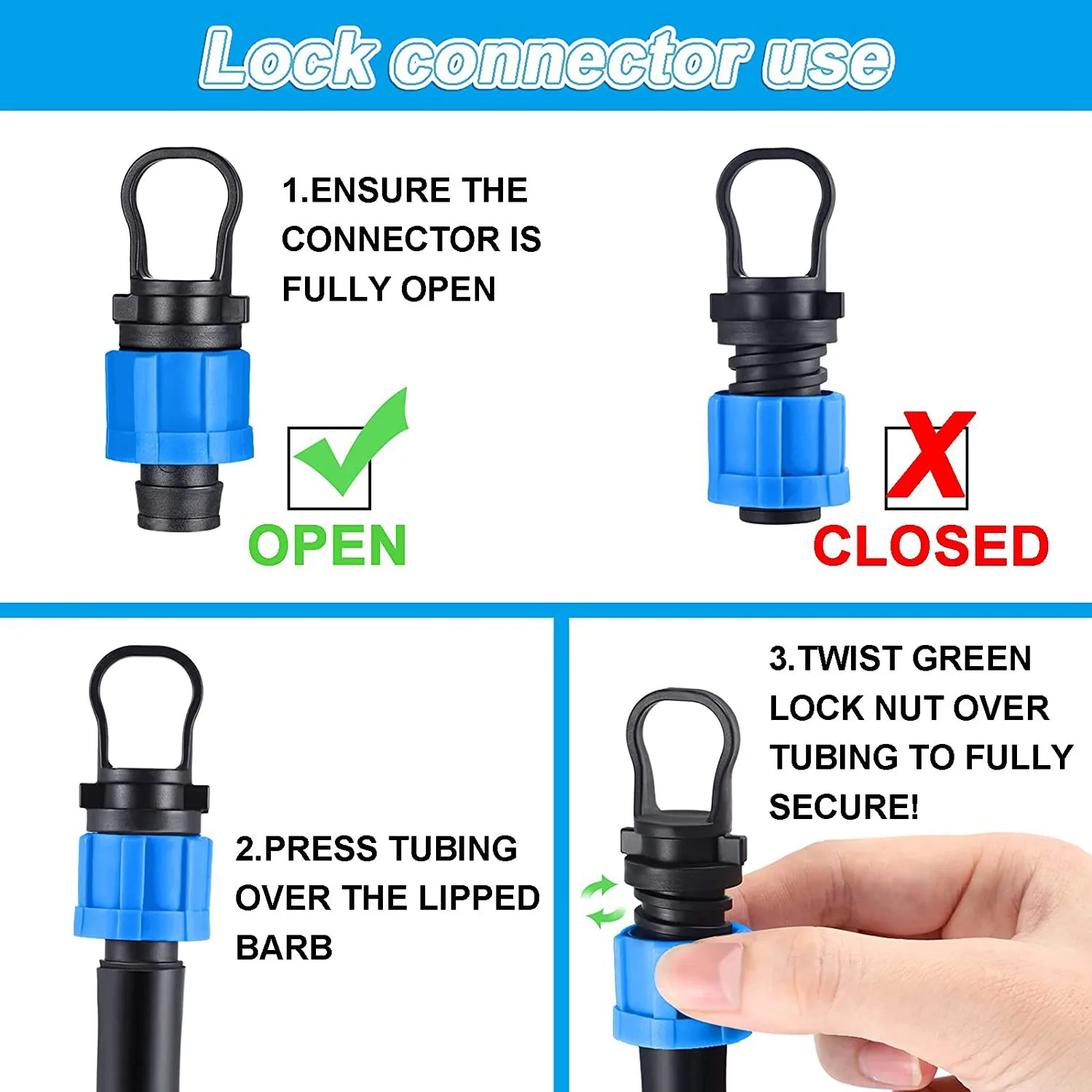 12 Uds. Tapón de extremo de tubo de riego por goteo, accesorio de tapa de extremo Universal de 1/2 pulgada, Compatible con tubo de cinta de goteo de 16-17mm