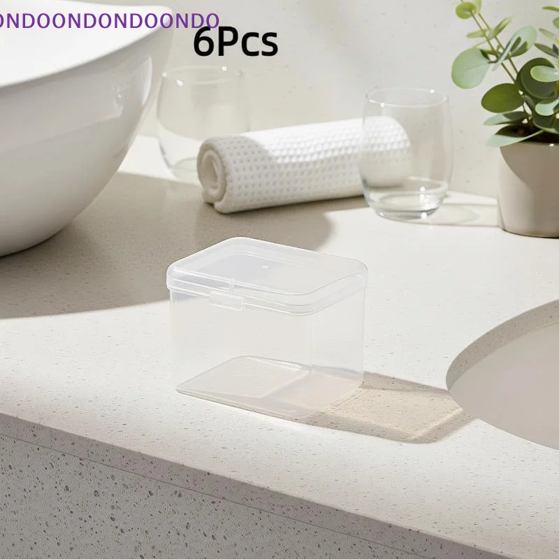6 Pcs Clear Plastic Storage Boxes, Transparent Organizer Containers For Home, Office & Kitchen Small Items