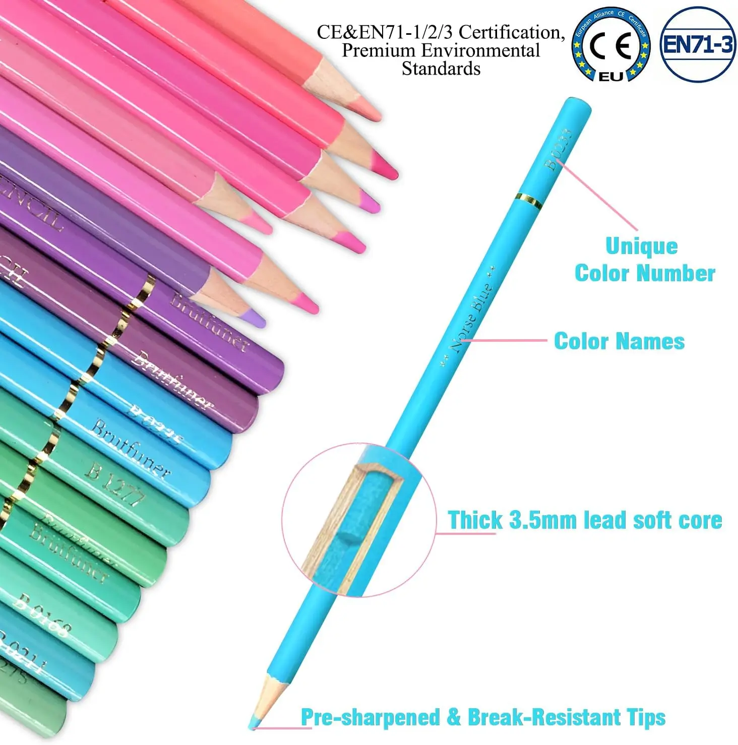 12/24/50/72 Macaron Pastel Colored Pencils Professional Soft Core for Sketching Shading
