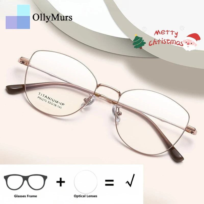 

OLLYMURS оптические женские титановые очки «кошачий глаз» с защитой от синего света, фотохромные очки с рецептом формулы 90275