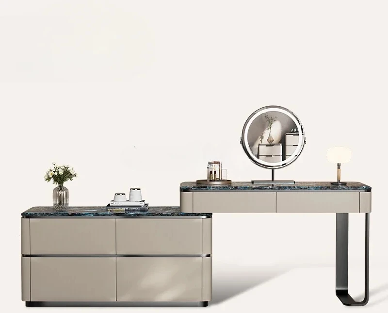 

Минимально современный туалетный столик из цельного дерева, туалетный столик из итальянского минимализма, шкаф, встроенная спальня.