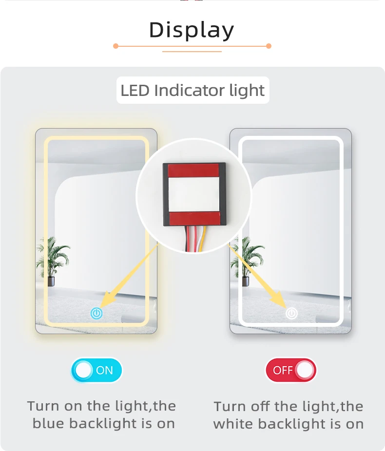 Badezimmerspiegel LED Touch-Dimmer DC12V/24V/5A Hochempfindlicher Make-up-Spiegel LED-Licht Touch-Schalter – Detail 4