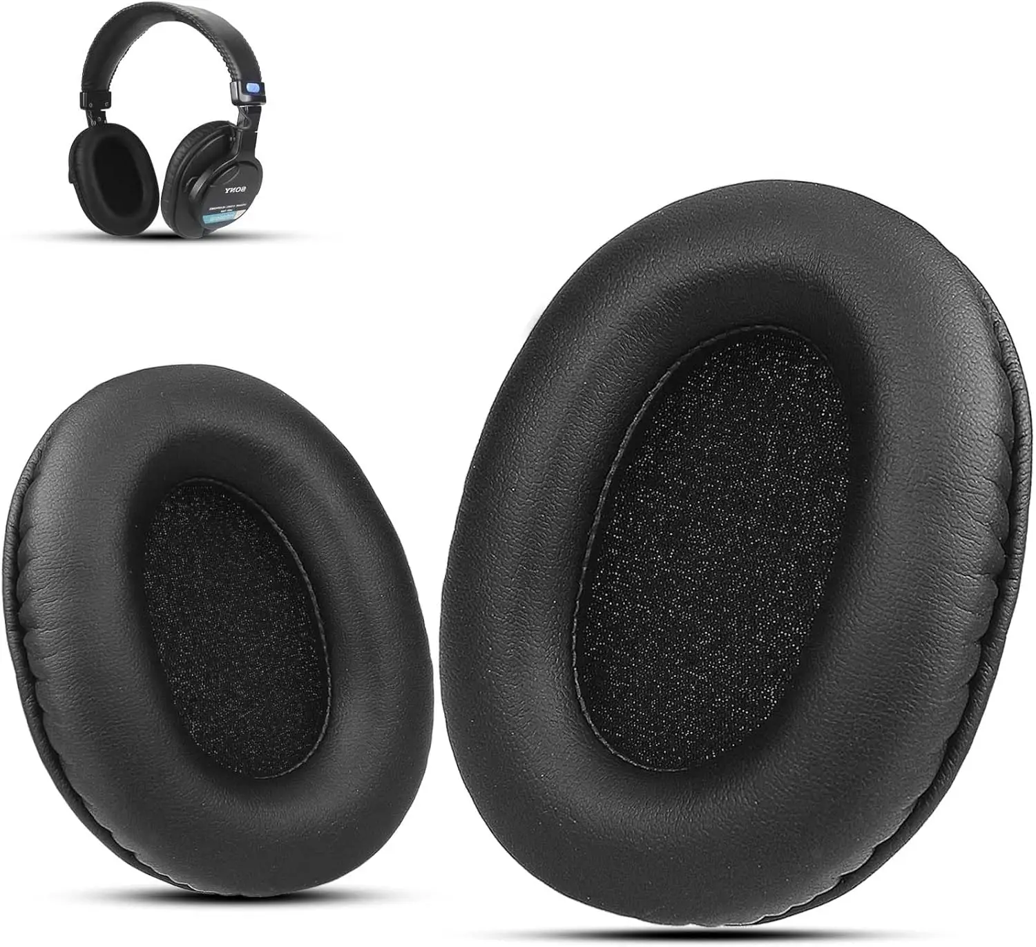 Professional Replacement Pads for Sony MDR-7506, Compatible with Sony MDR-V6 MDR-V7 MDR-CD900ST, Softer Leather + High-Density